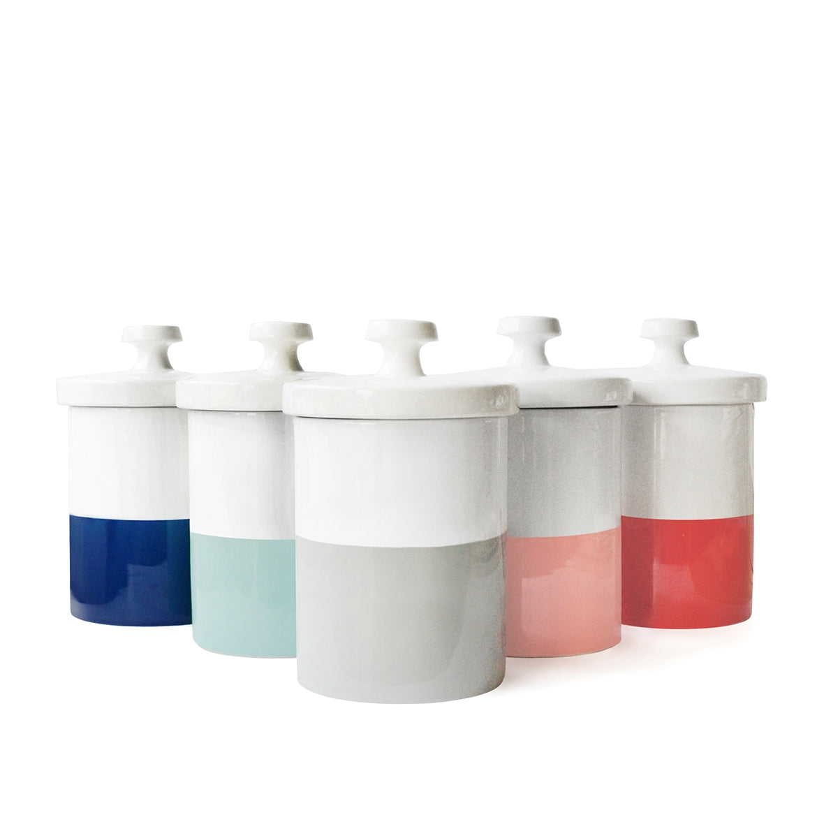 Dipped Color Ceramic Dog Treat Jar